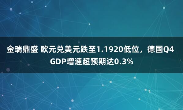 金瑞鼎盛 欧元兑美元跌至1.1920低位，德国Q4 GDP增速超预期达0.3%